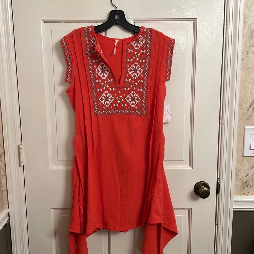 Free People Orange Knee Length Dress size XS